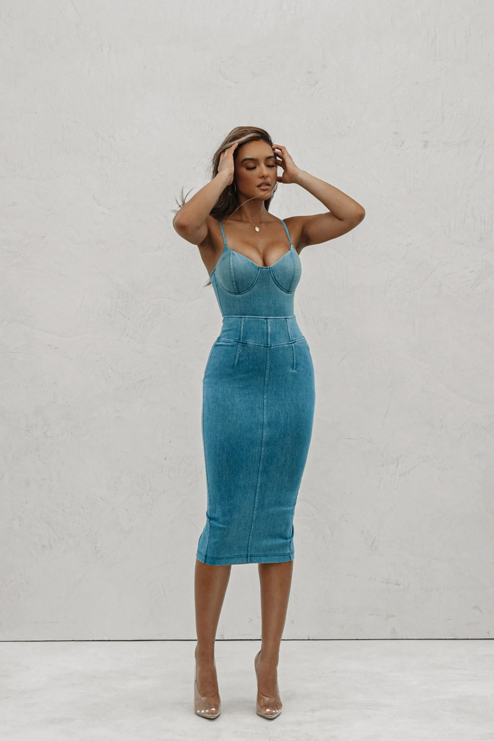 ANITA LONG DENIM SKIRT*JLUXLABEL Fashion