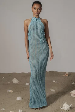 Aqua Paradise Crochet Maxi Dress*JLUXLABEL Fashion