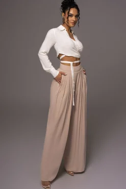 Beige After Sunset Pleated Pants*JLUXLABEL Sale
