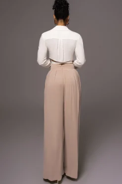 Beige After Sunset Pleated Pants*JLUXLABEL Sale