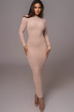 Beige Autumn Knit Maxi Dress*JLUXLABEL Fashion