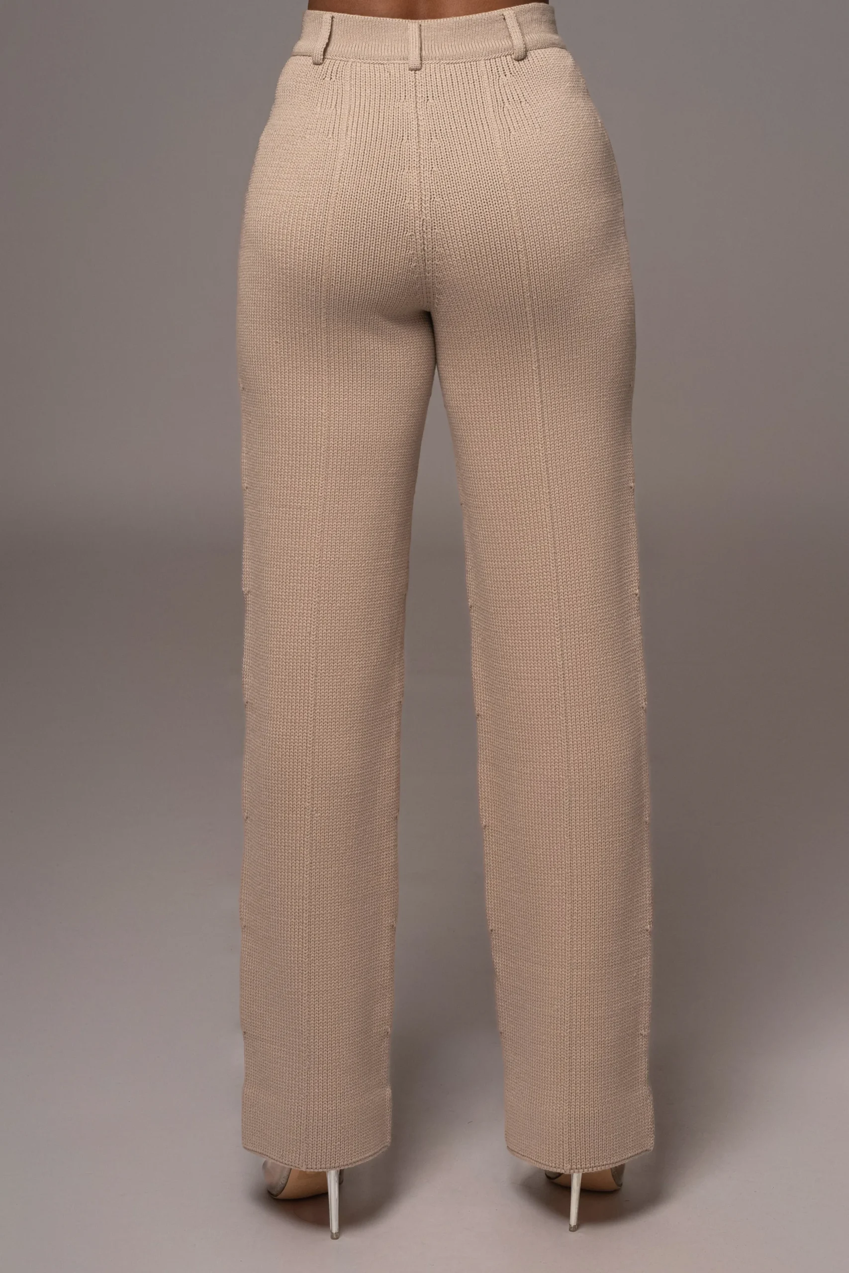 Beige Back In Business Knit Trousers*JLUXLABEL Online