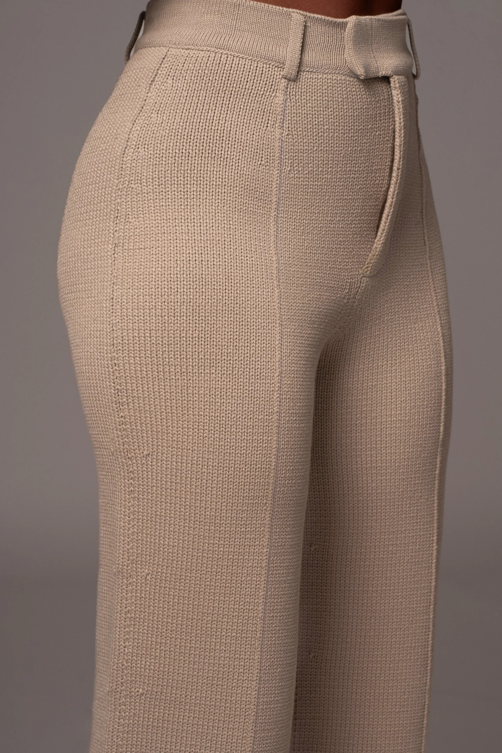 Beige Back In Business Knit Trousers*JLUXLABEL Online