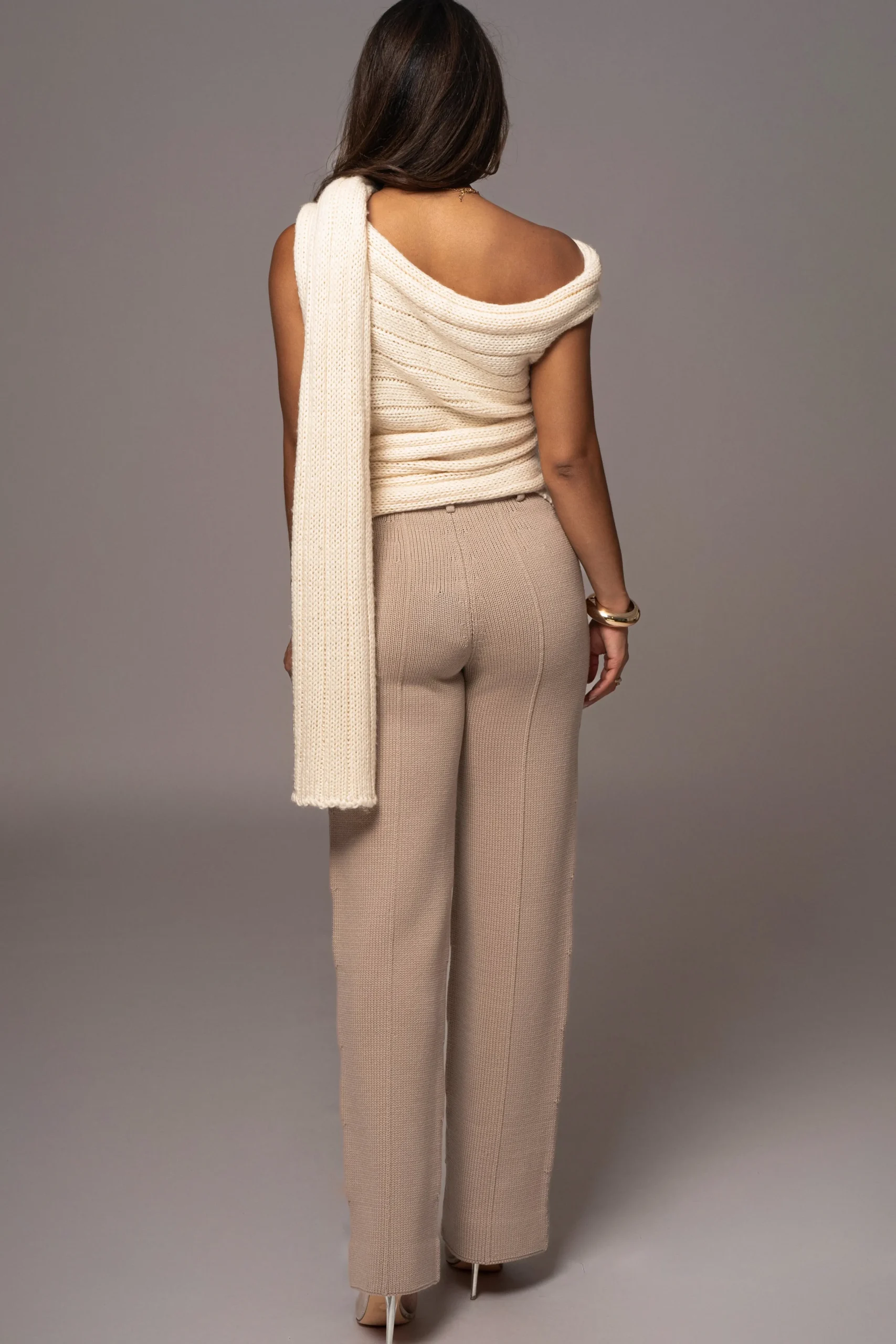 Beige Back In Business Knit Trousers*JLUXLABEL Online
