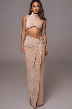 Beige Chosen One Velvet Skirt Set*JLUXLABEL Online