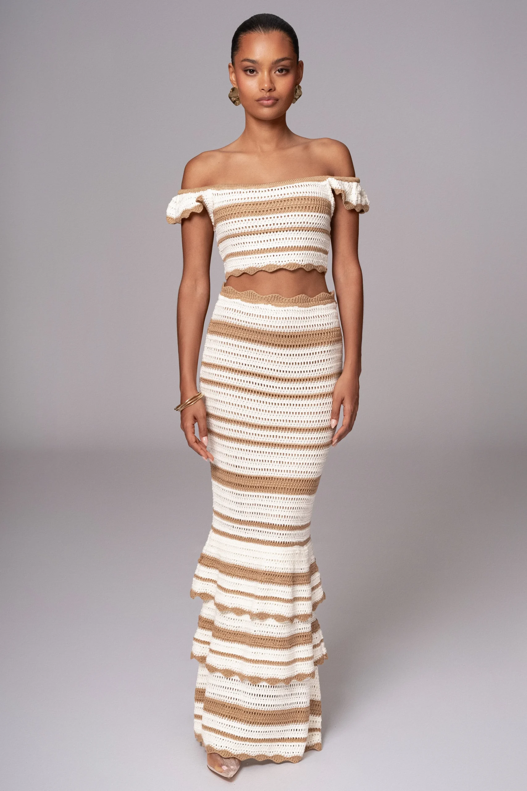 Beige Corazon Ruffle Skirt Set*JLUXLABEL Discount