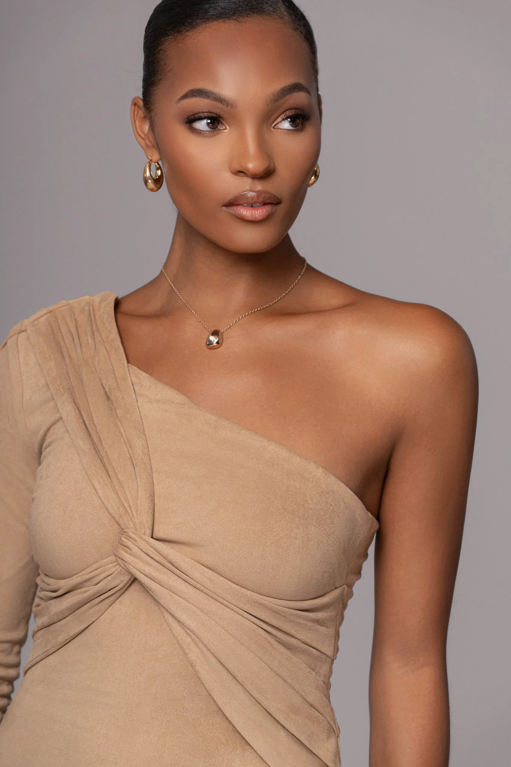 Beige Dayanna Suede Midi Dress*JLUXLABEL Discount