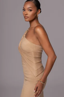 Beige Dayanna Suede Midi Dress*JLUXLABEL Discount