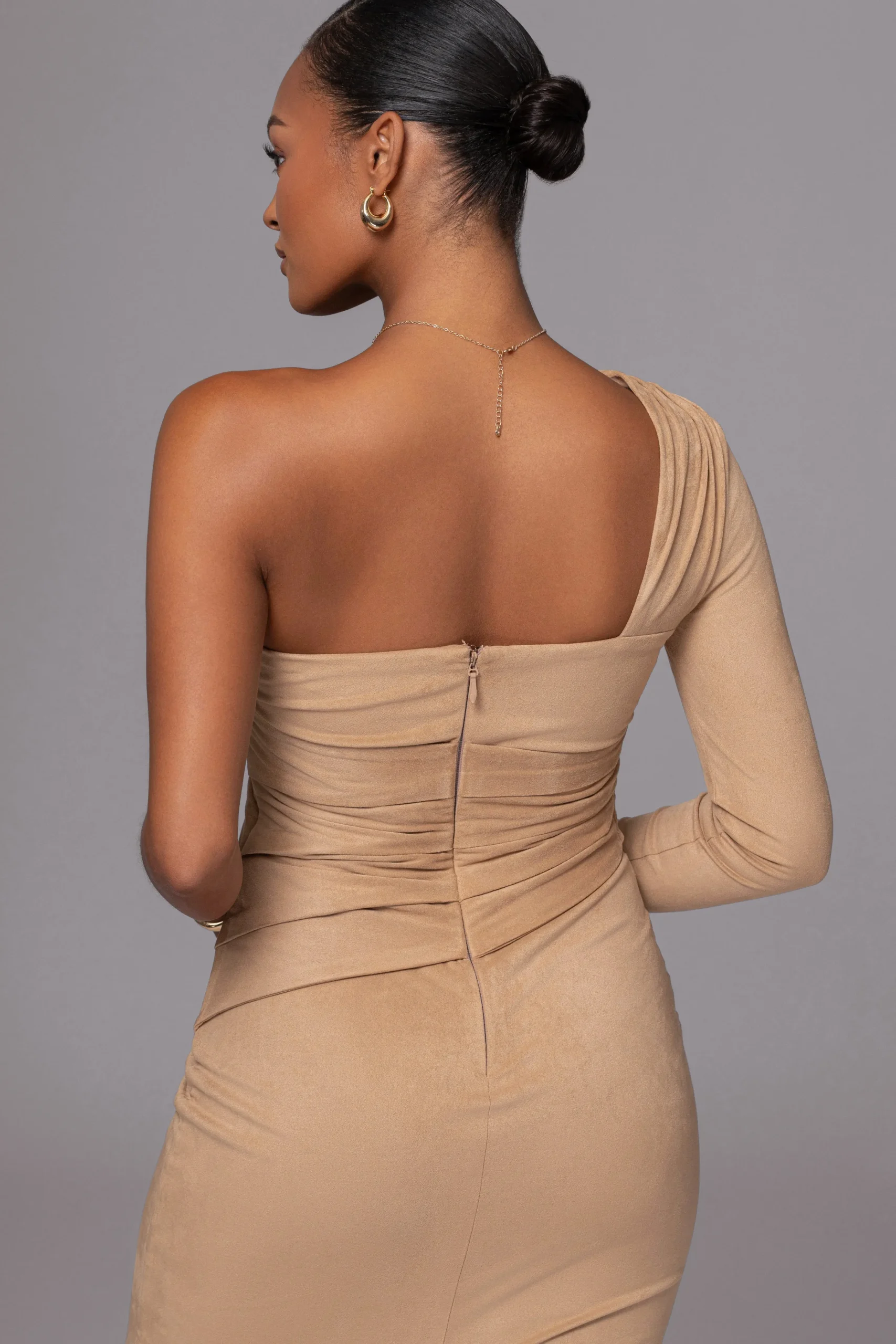 Beige Dayanna Suede Midi Dress*JLUXLABEL Discount