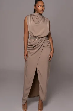 Beige Desiree Mock Neck Top*JLUXLABEL Hot