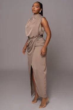 Beige Desiree Mock Neck Top*JLUXLABEL Hot