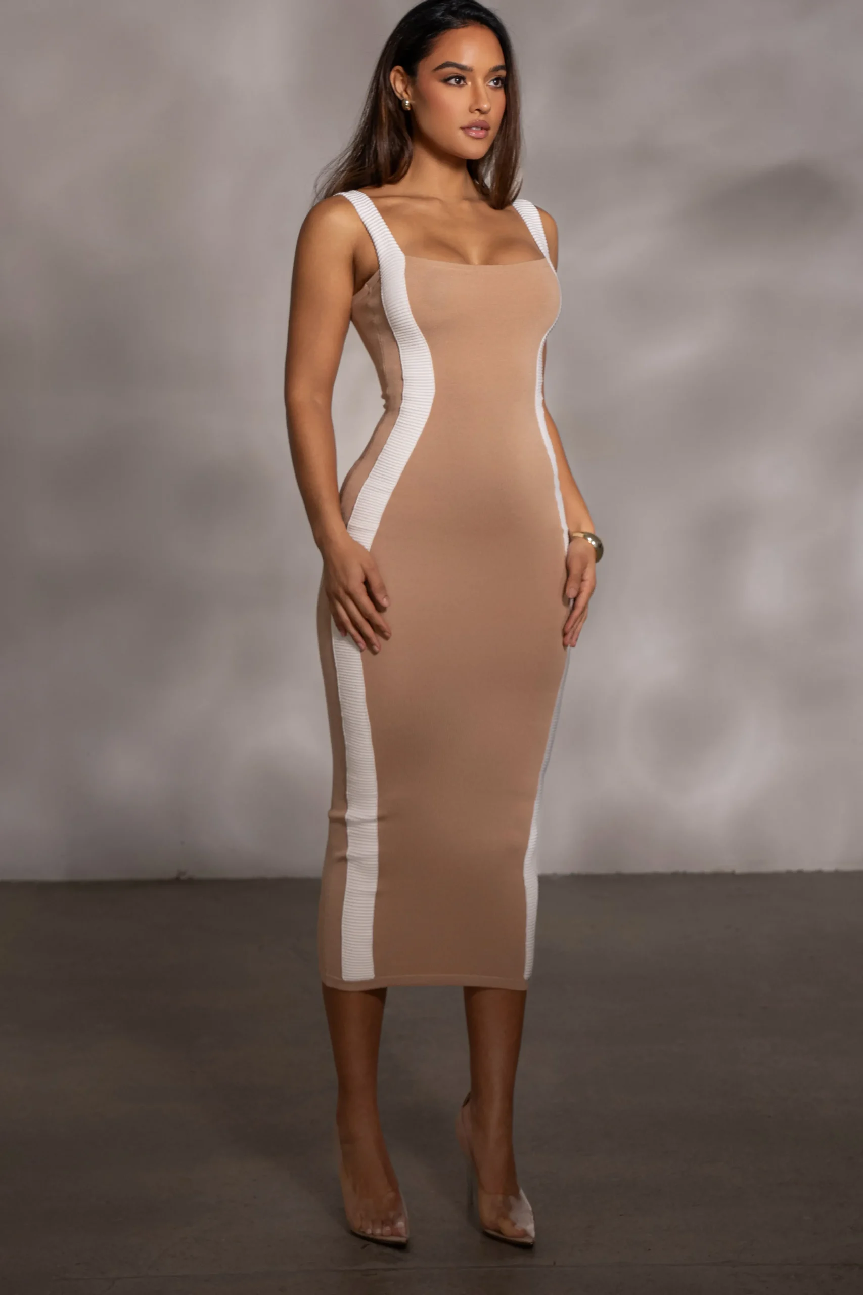 Beige Donna Knit Midi Dress*JLUXLABEL Sale