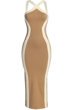 Beige Fabiola Contrast Maxi Dress*JLUXLABEL Best