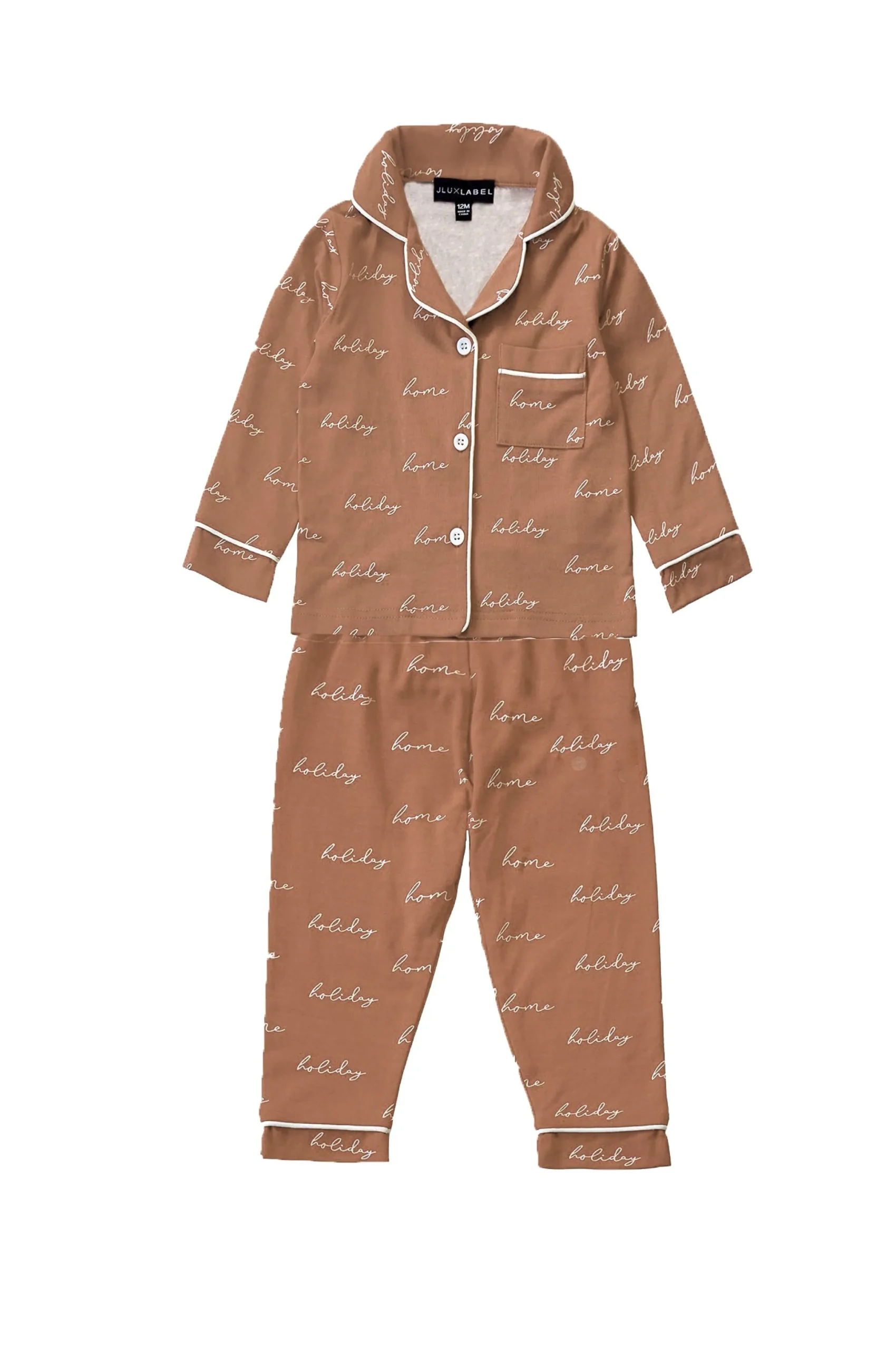 Beige Home For The Holidays Kids Pajama Set*JLUXLABEL Online