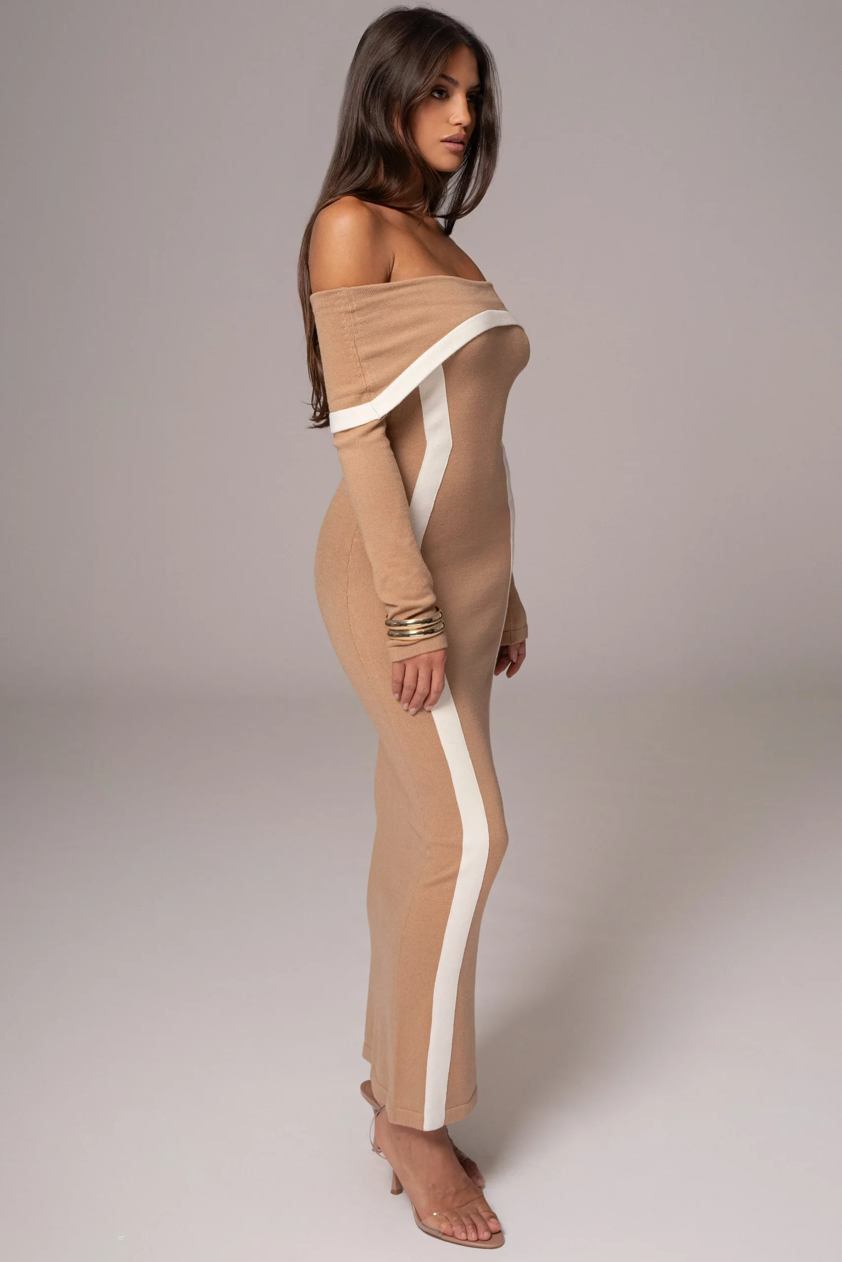 Beige Janet Off Shoulder Maxi Dress*JLUXLABEL Discount