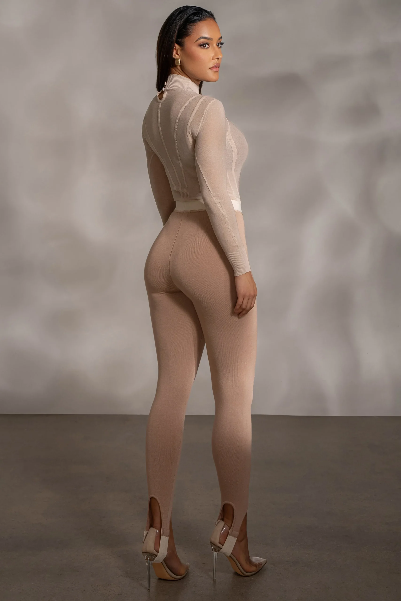 Beige Lori Sheer Knit Bodysuit*JLUXLABEL Fashion