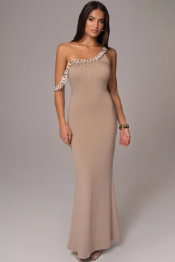 Beige Monette Asymmetric Dress*JLUXLABEL Online