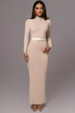 Beige Movement Mock Maxi Dress*JLUXLABEL Fashion