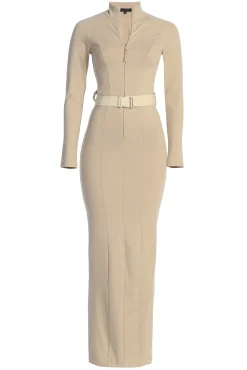 Beige Movement Mock Maxi Dress*JLUXLABEL Fashion