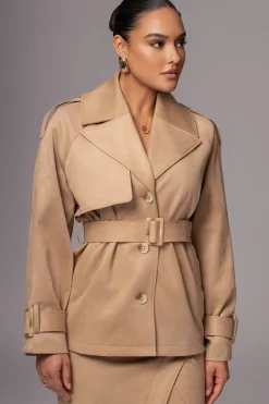 Beige Nightfall Suede Jacket*JLUXLABEL Hot