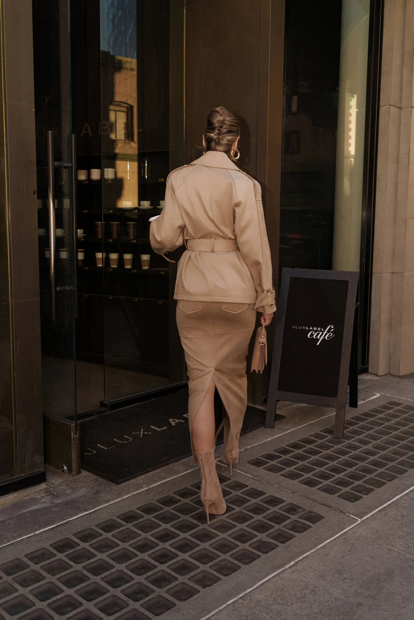 Beige Nightfall Suede Jacket*JLUXLABEL Hot