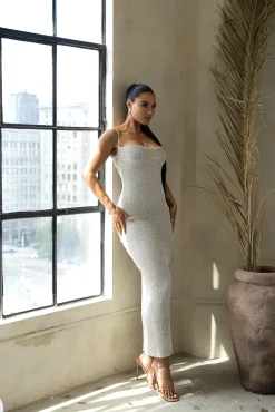 Beige Noemie Sequin Maxi Dress*JLUXLABEL New