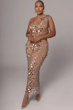 Beige Opulent Sunsets Maxi Dress*JLUXLABEL Hot