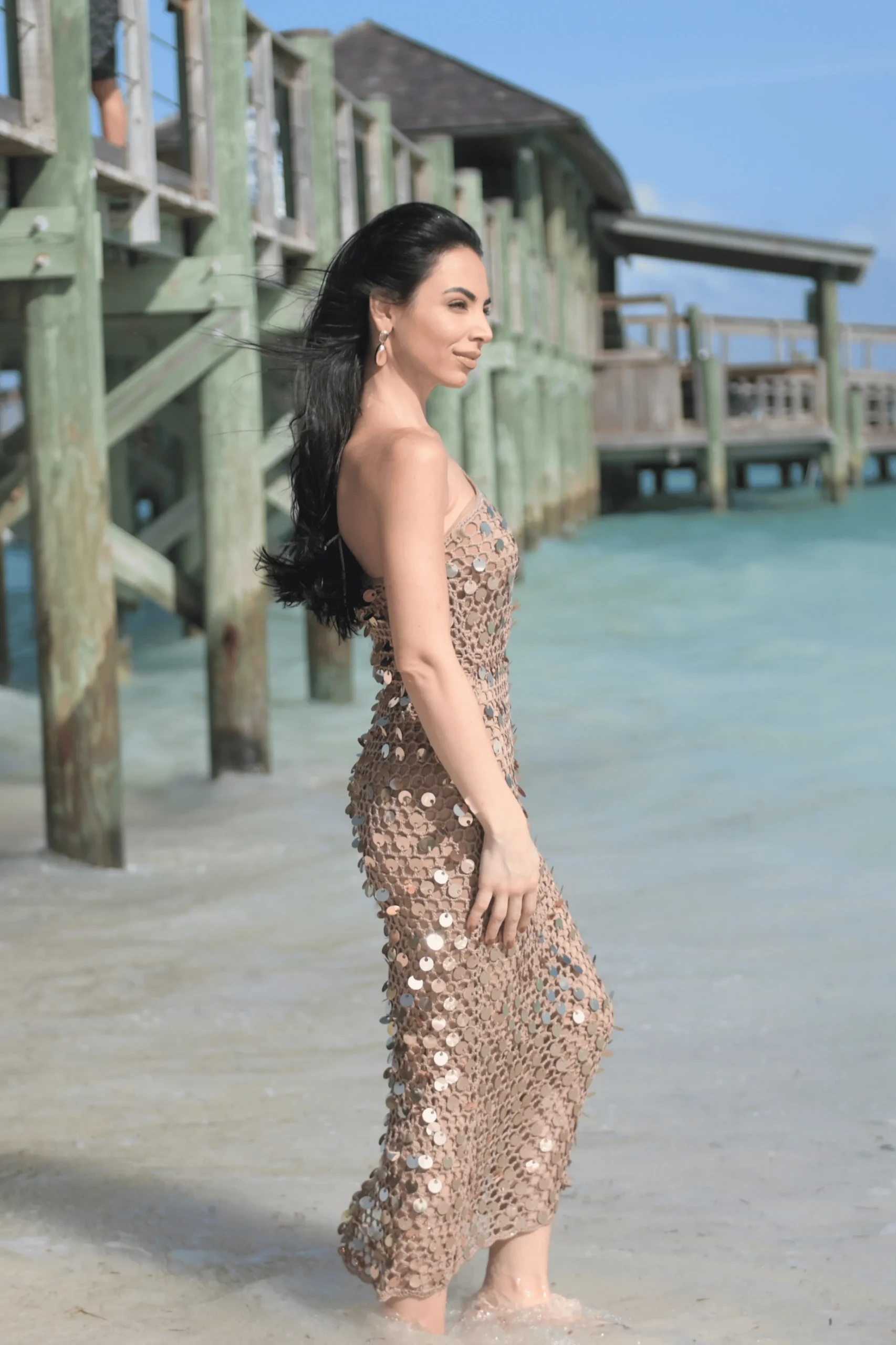 Beige Opulent Sunsets Maxi Dress*JLUXLABEL Hot