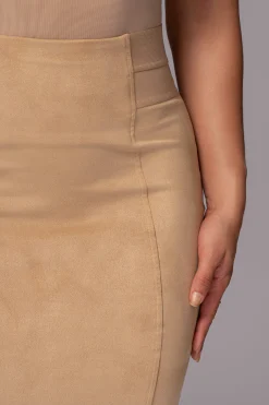 Beige Phoenix Suede Skirt*JLUXLABEL Outlet