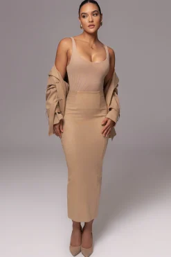 Beige Phoenix Suede Skirt*JLUXLABEL Outlet