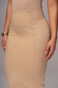 Beige Phoenix Suede Skirt*JLUXLABEL Outlet