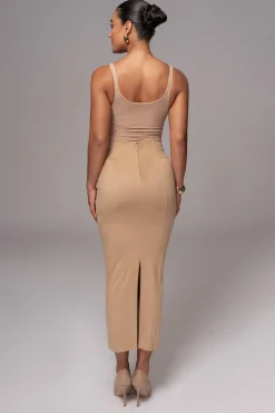 Beige Phoenix Suede Skirt*JLUXLABEL Outlet