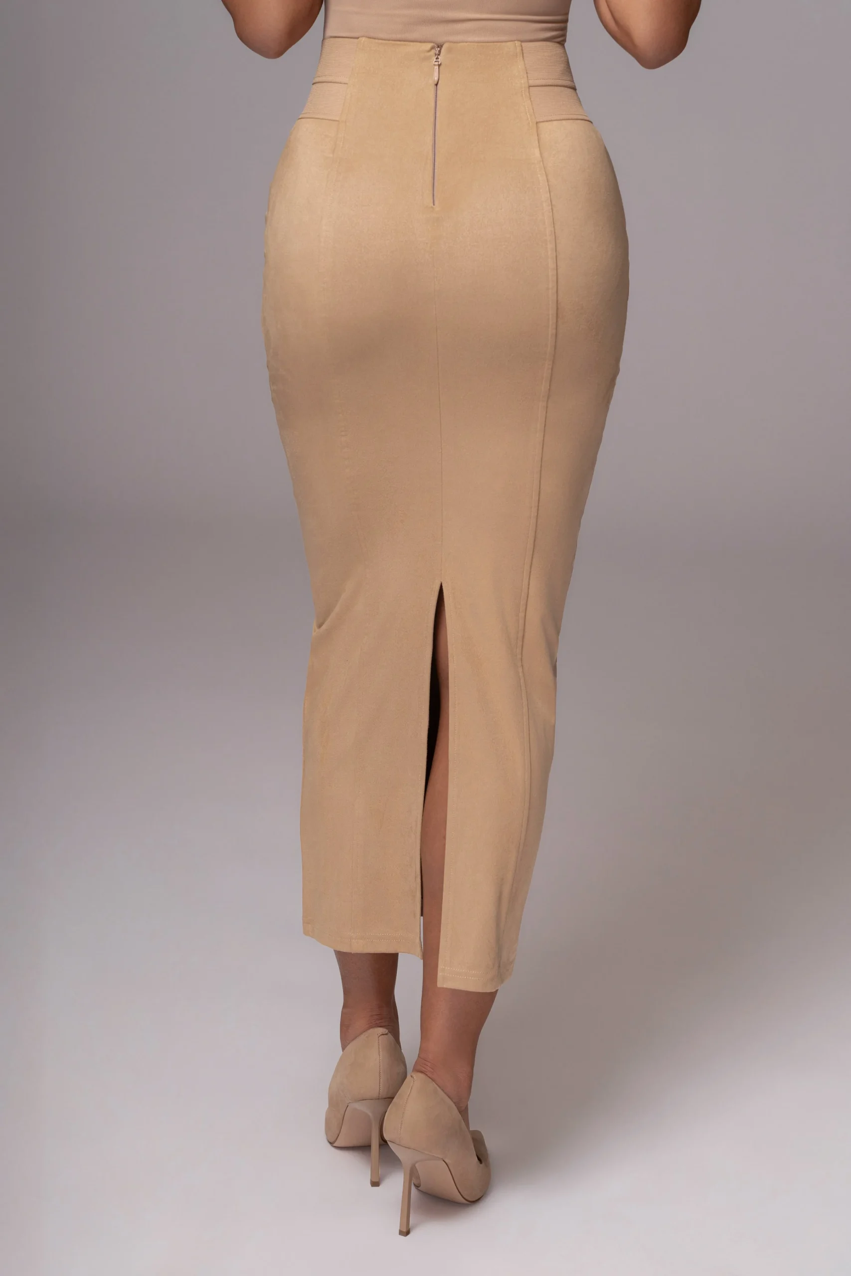 Beige Phoenix Suede Skirt*JLUXLABEL Outlet