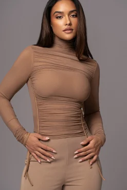 Beige Santiana Turtleneck Top*JLUXLABEL Sale