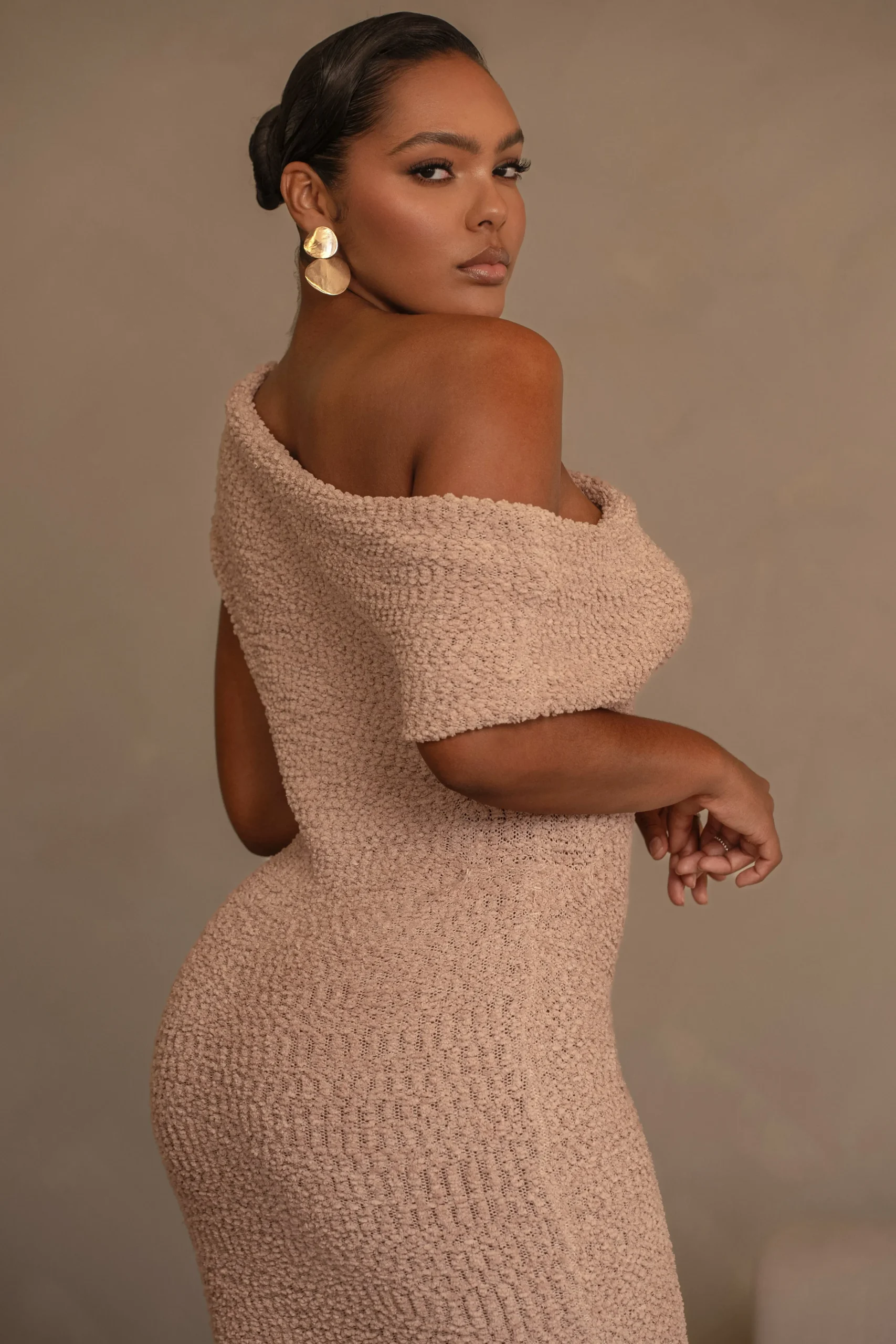 Beige Shayna Knit Maxi Dress*JLUXLABEL New