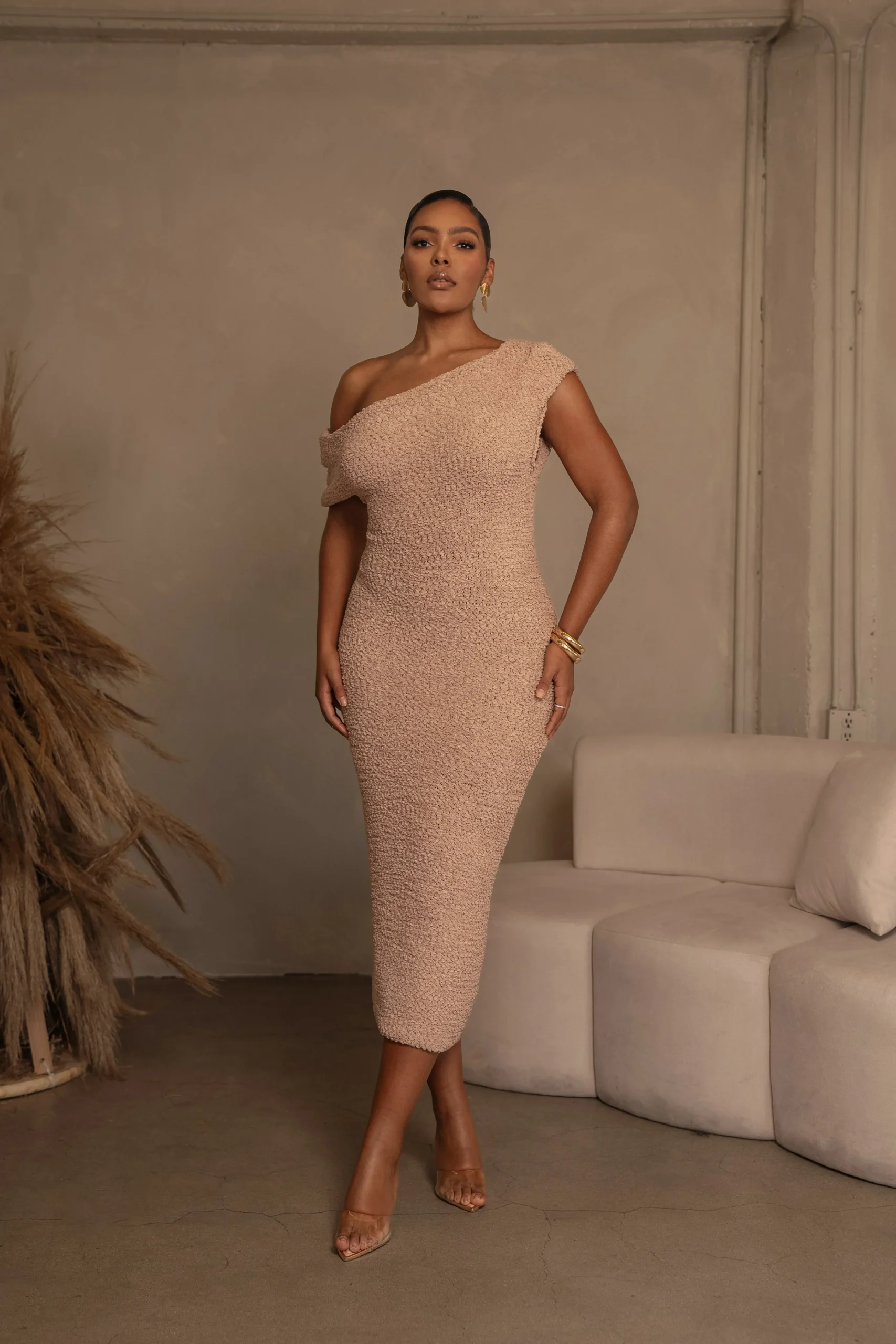 Beige Shayna Knit Maxi Dress*JLUXLABEL New