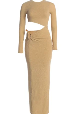 Beige Summer Romance Cutout Dress*JLUXLABEL Clearance