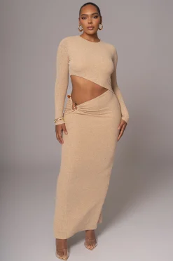 Beige Summer Romance Cutout Dress*JLUXLABEL Clearance