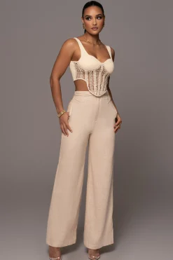 Beige Waverly Linen Trousers*JLUXLABEL Sale