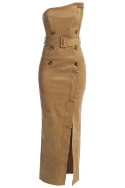 Beige Xena Suede Maxi Dress*JLUXLABEL Best