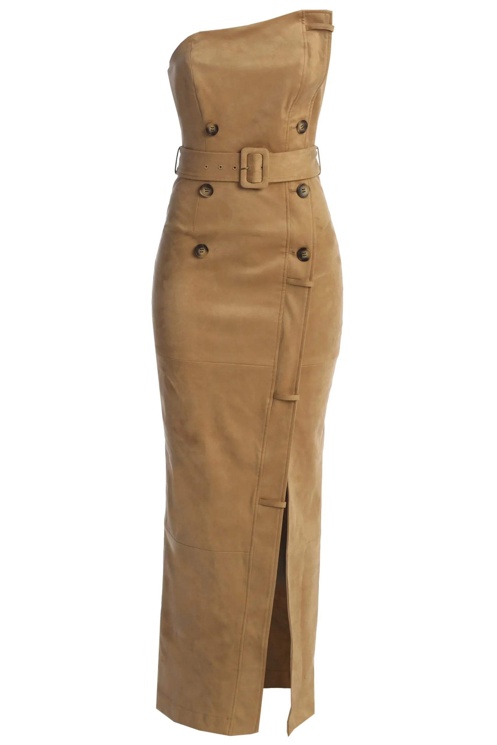 Beige Xena Suede Maxi Dress*JLUXLABEL Best