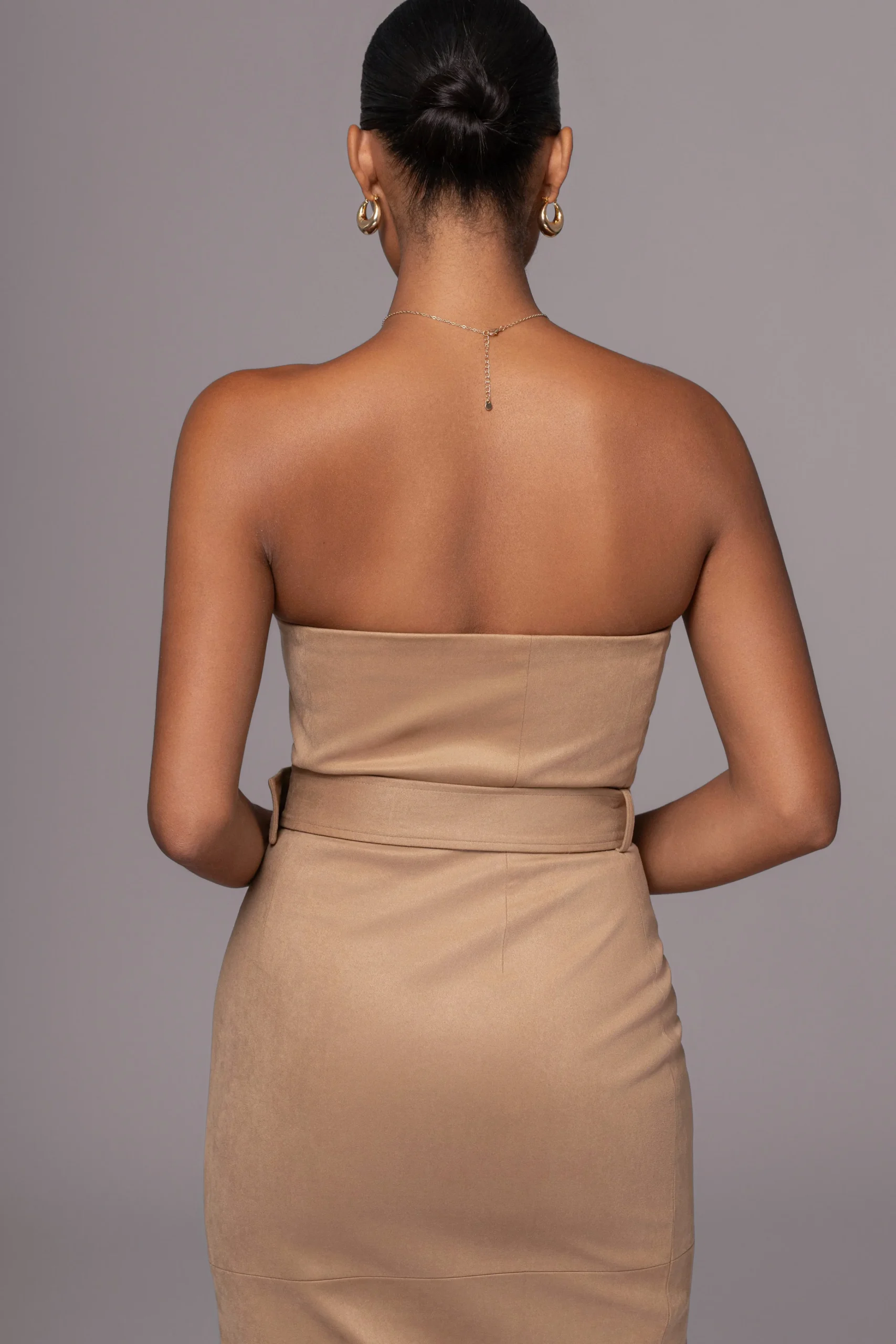 Beige Xena Suede Maxi Dress*JLUXLABEL Best