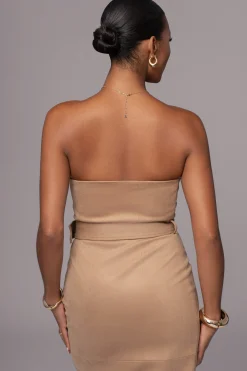 Beige Xena Suede Maxi Dress*JLUXLABEL Best