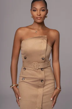 Beige Xena Suede Maxi Dress*JLUXLABEL Best