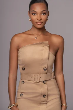 Beige Xena Suede Maxi Dress*JLUXLABEL Best