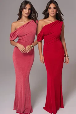 Berry/Red Classic Elegance Reversible Maxi Dress*JLUXLABEL New