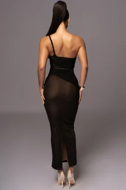 Black Alari One Shoulder Maxi Dress*JLUXLABEL New