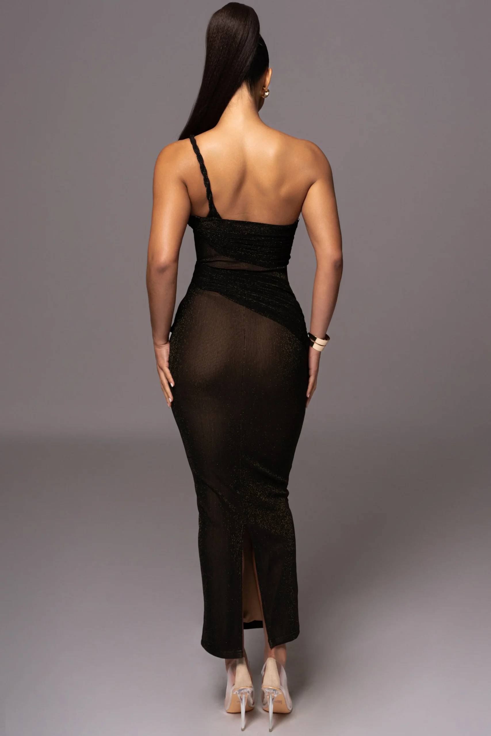 Black Alari One Shoulder Maxi Dress*JLUXLABEL New