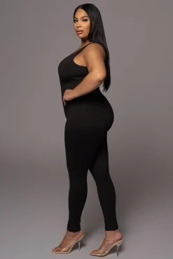 Black Alo Double Layer Jumpsuit*JLUXLABEL Outlet