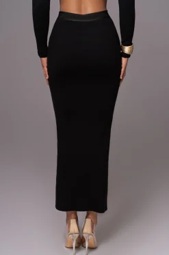 Black Anise Ribbed Skirt Set*JLUXLABEL Clearance